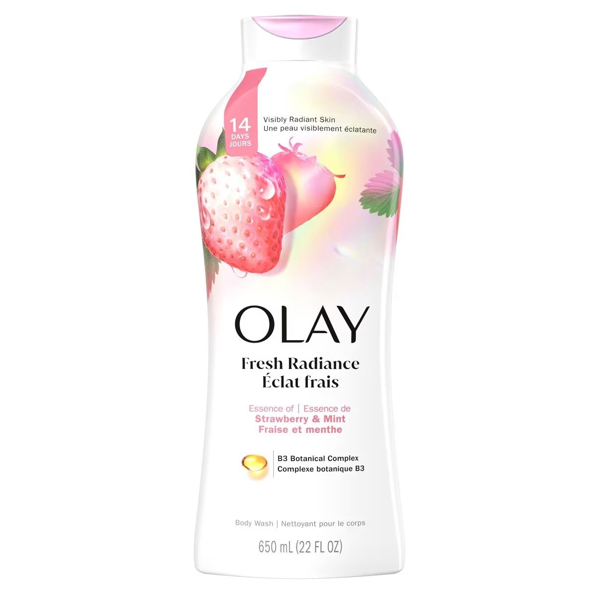 OLAY OUTLAST BODY WASH 650ML WHITE STRAWBERRY MINT B3 COMPLEX