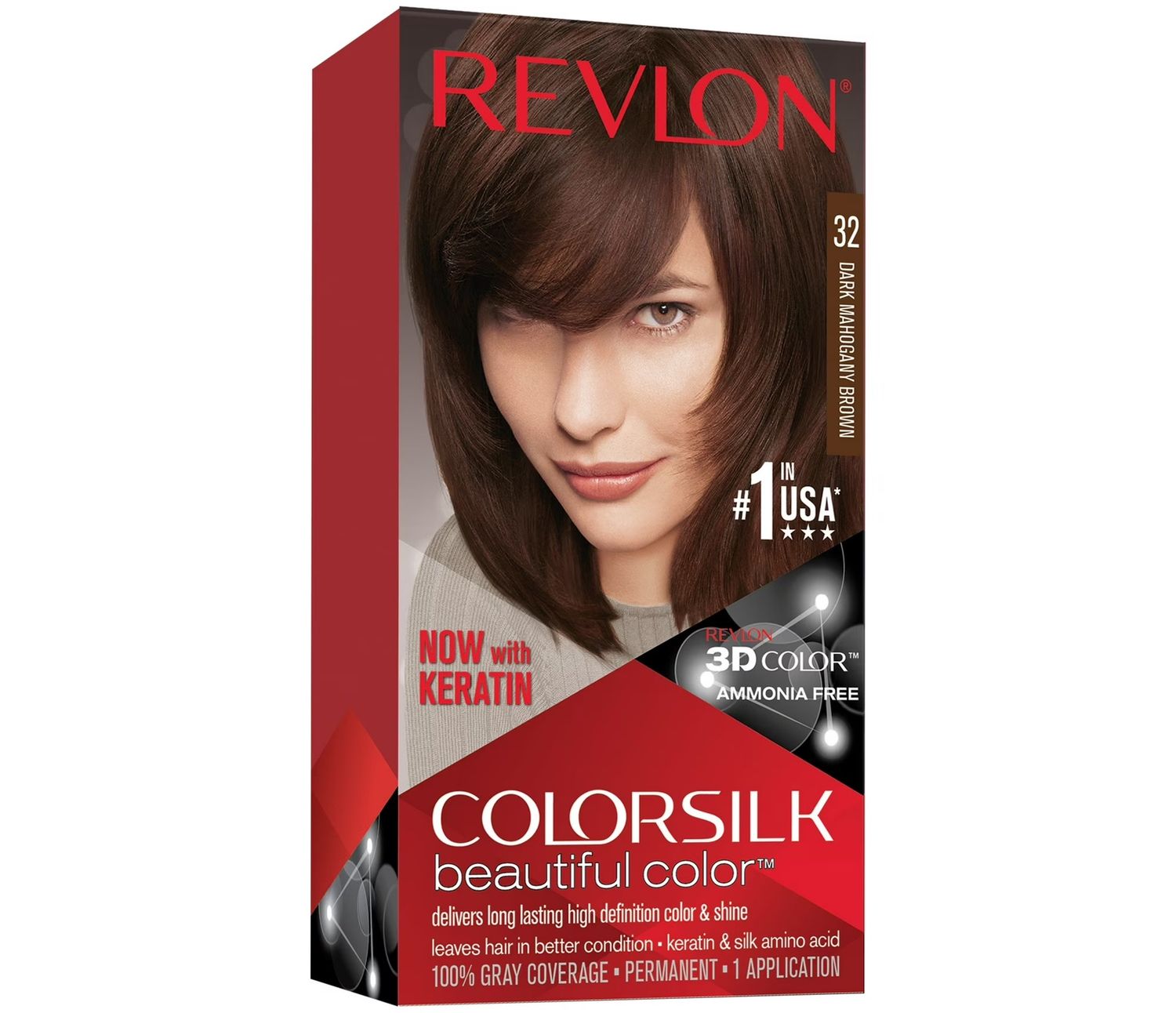 REVLON COLORSILK #32 MAHOGANY BROWN