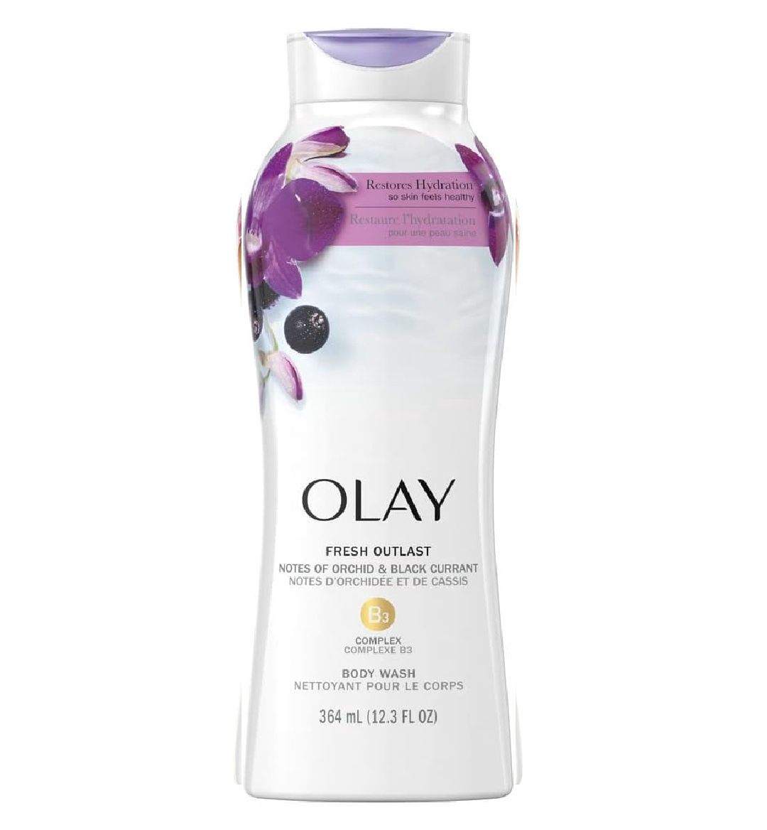 OLAY FRESH OUTLAST BODY WASH 364ML ORCHID BLACK CURRANT B3 COMPLEX