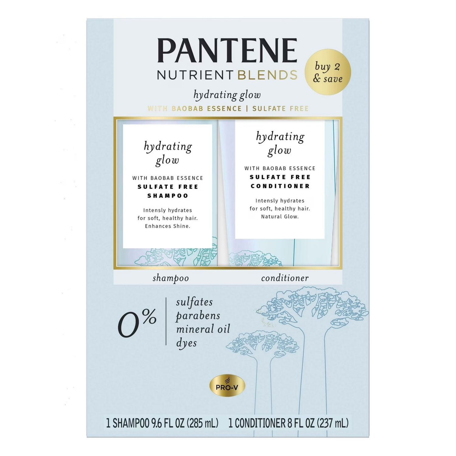 PANTENE NUTRIENT BLENDS HYDRATING GLOW 1SHAMPOO 285ML + 1CONDITIONER 237ML