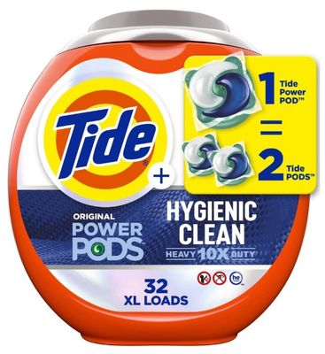 TIDE POWER PODS XL HYGIENIC CLEAN 10X HEAVY DUTY 32LOADS
