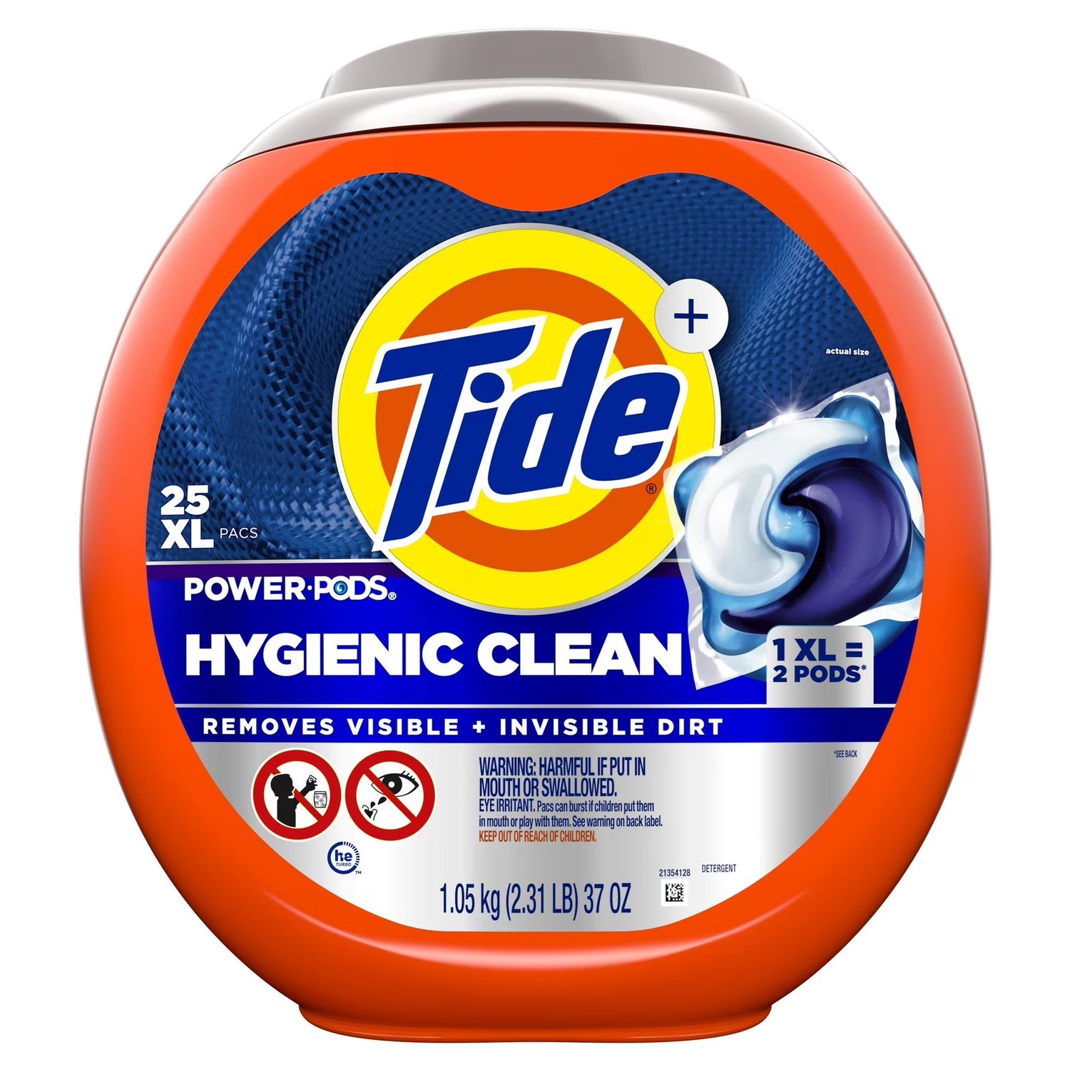 TIDE POWER PODS HYGIENIC CLEAN XL 25PACS (TUB)