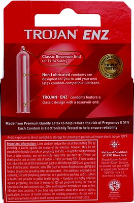 TROJAN ENZ NON-LUBRICATED (3PACK)