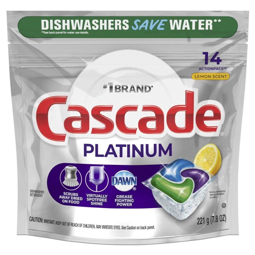 CASECADE PLATINUM ACTIONPACS LEMON SCENT 14'S