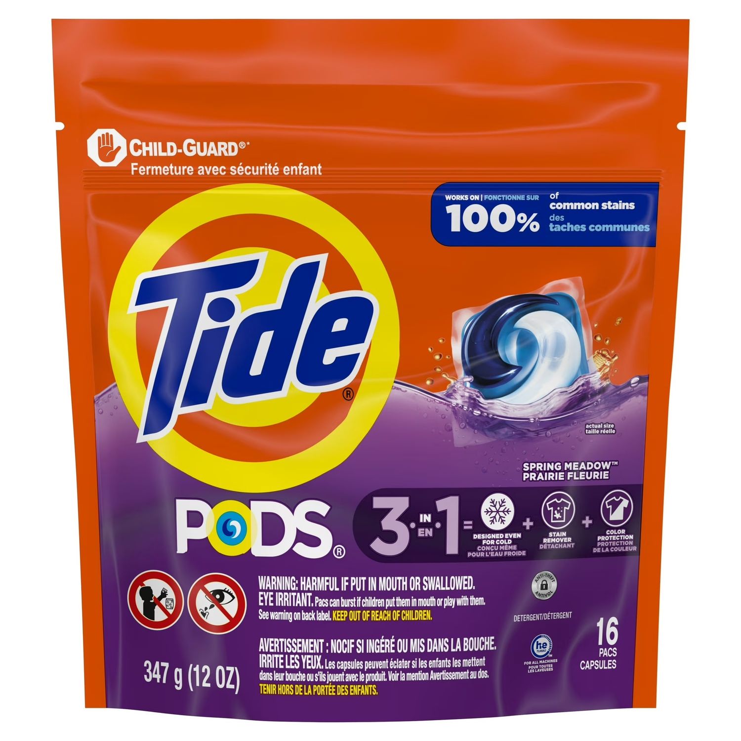 TIDE PODS SPRING MEADOWS 3-IN-1 16PACS