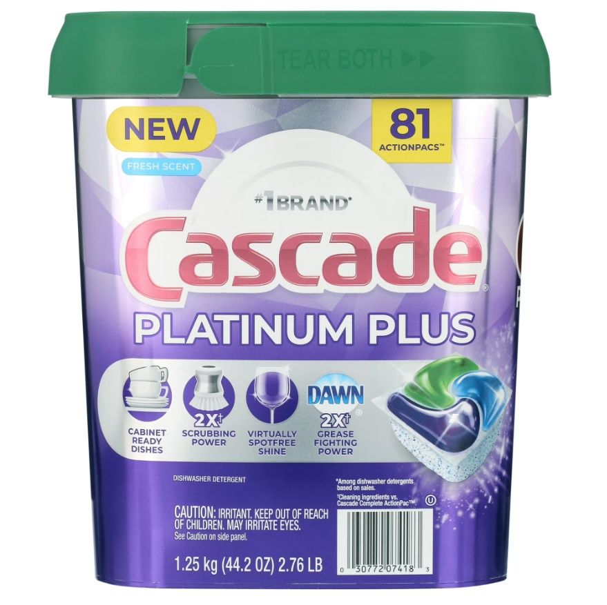 CASCADE PLATINUM PLUS ACTIONPACS FRESH SCENT 81'S (TUB)