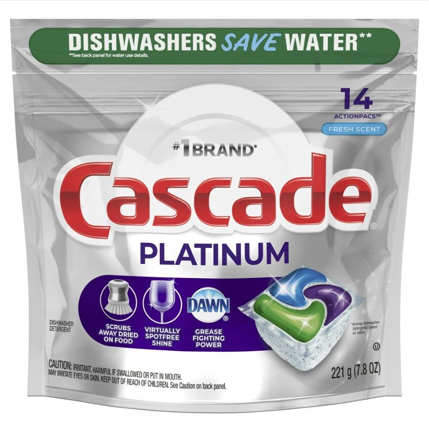 CASCADE PLATINUM ACTIONPACS FRESH SCENT 14'S