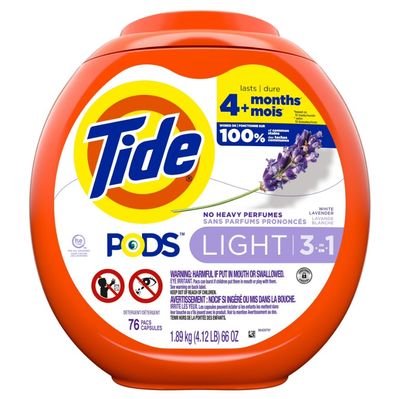 TIDE PODS LIGHT 3-IN-1 WHITE LAVENDER 76PACS