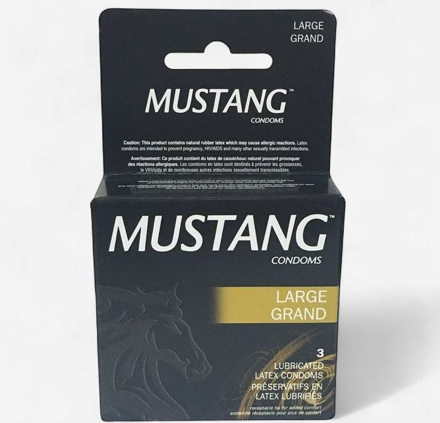 MUSTANG STALLION LARGE SIZED CONDOMS (3 PACK)