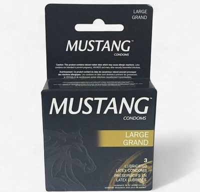 MUSTANG STALLION LARGE SIZED CONDOMS (3 PACK)