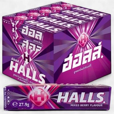 HALLS MIXED BERRY FLAVORED CANDY 27.9G (BOX OF 20 STICKS)