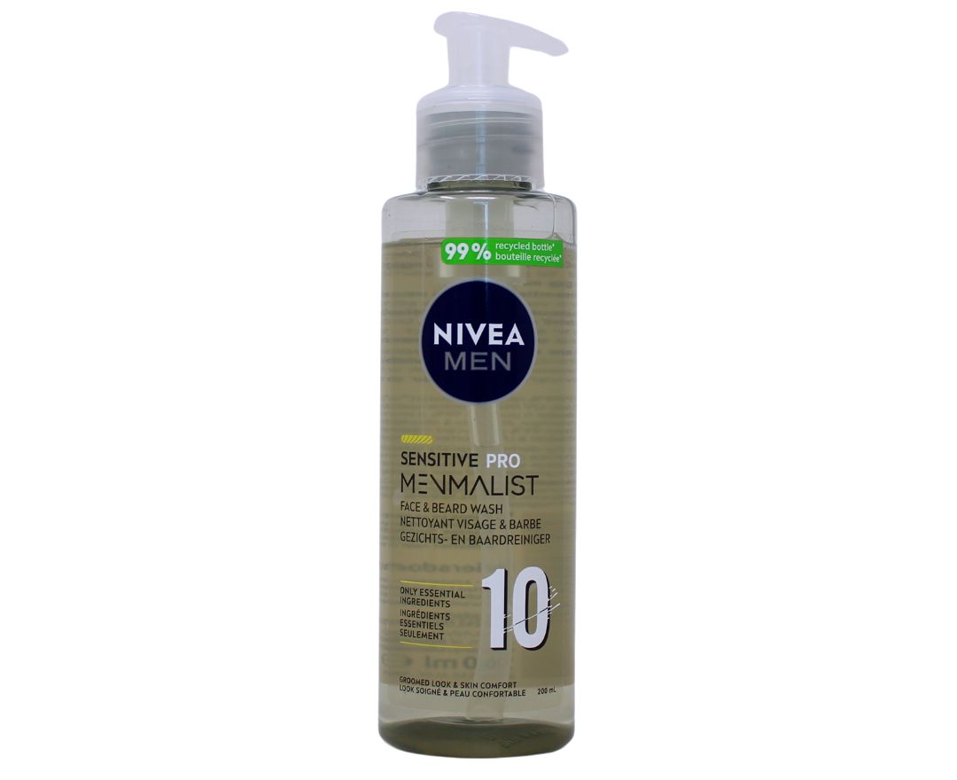 NIVEA MEN FACE &amp; BEARD WASH 200ML SENSITIVE PRO