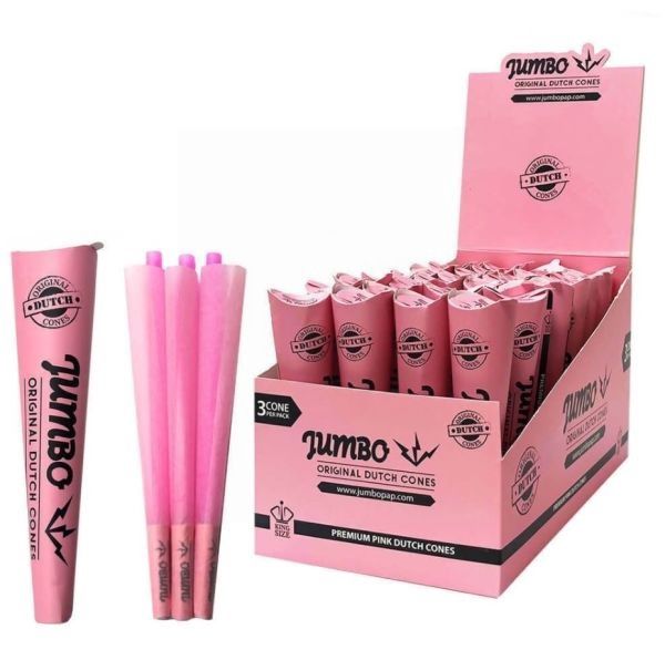 JUMBO ORIGINAL DUTCH CONES PINK 3PACK KING SIZE (32 PER BOX)
