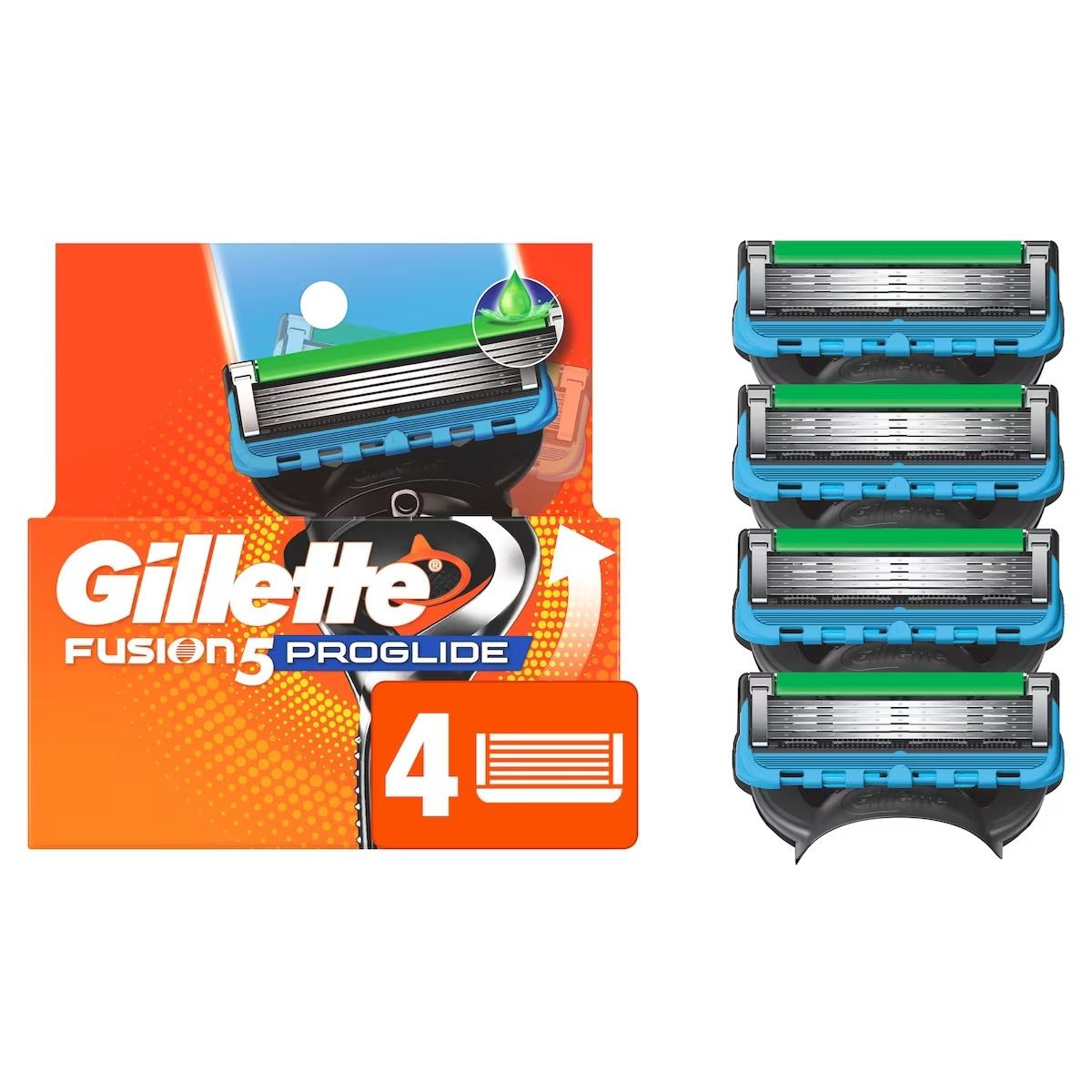GILLETTE FUSION 5 PROGLIDE 4CARTRIDGES
