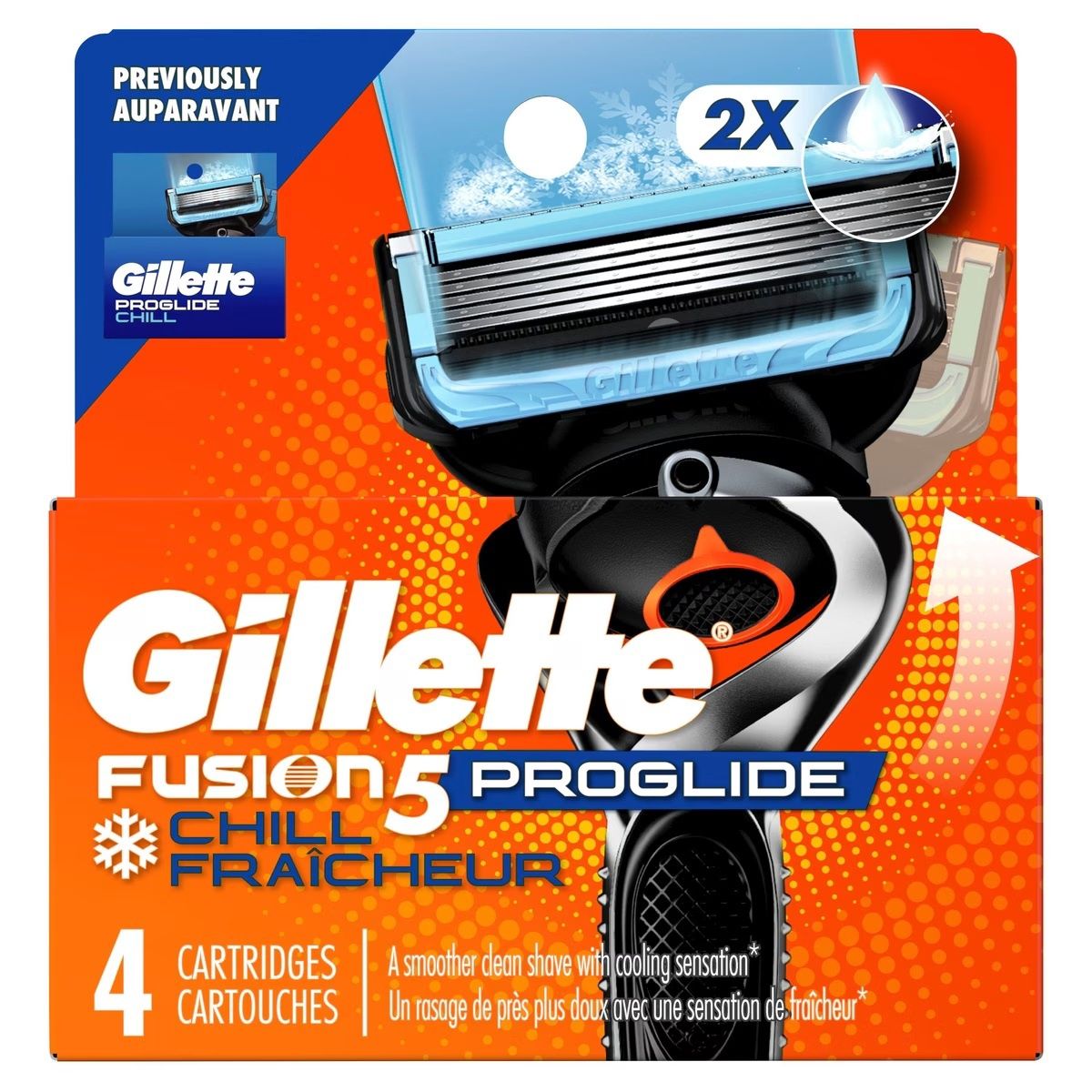 GILLETTE FUSION 5 PROGLIDE CHILL 4CARTRIDGES