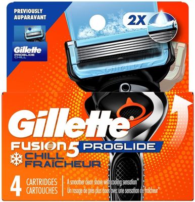 GILLETTE FUSION 5 PROGLIDE CHILL 4CARTRIDGES