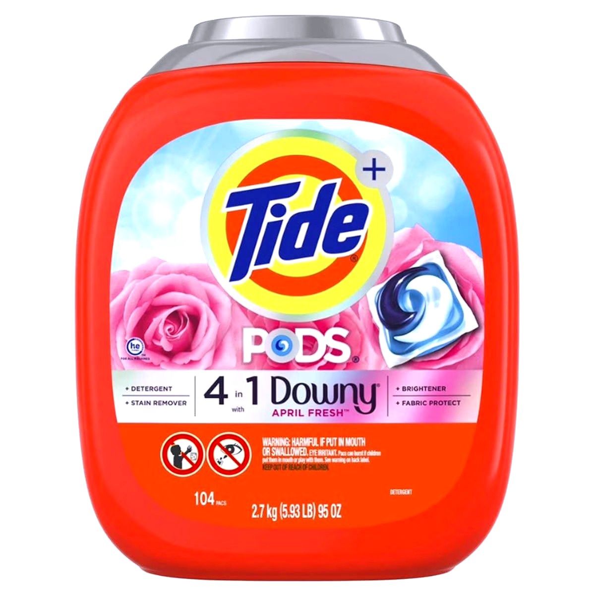 TIDE PODS 2.7KG DOWNY 4-IN-1 APRIL FRESH 104'S