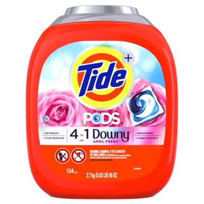 TIDE PODS 2.7KG DOWNY 4-IN-1 APRIL FRESH 104'S