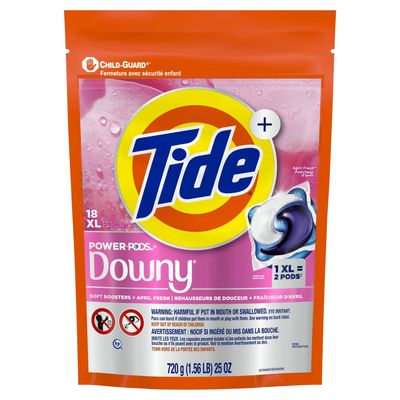 TIDE POWER PODS DOWNY APRIL FRESH XL 18PACS