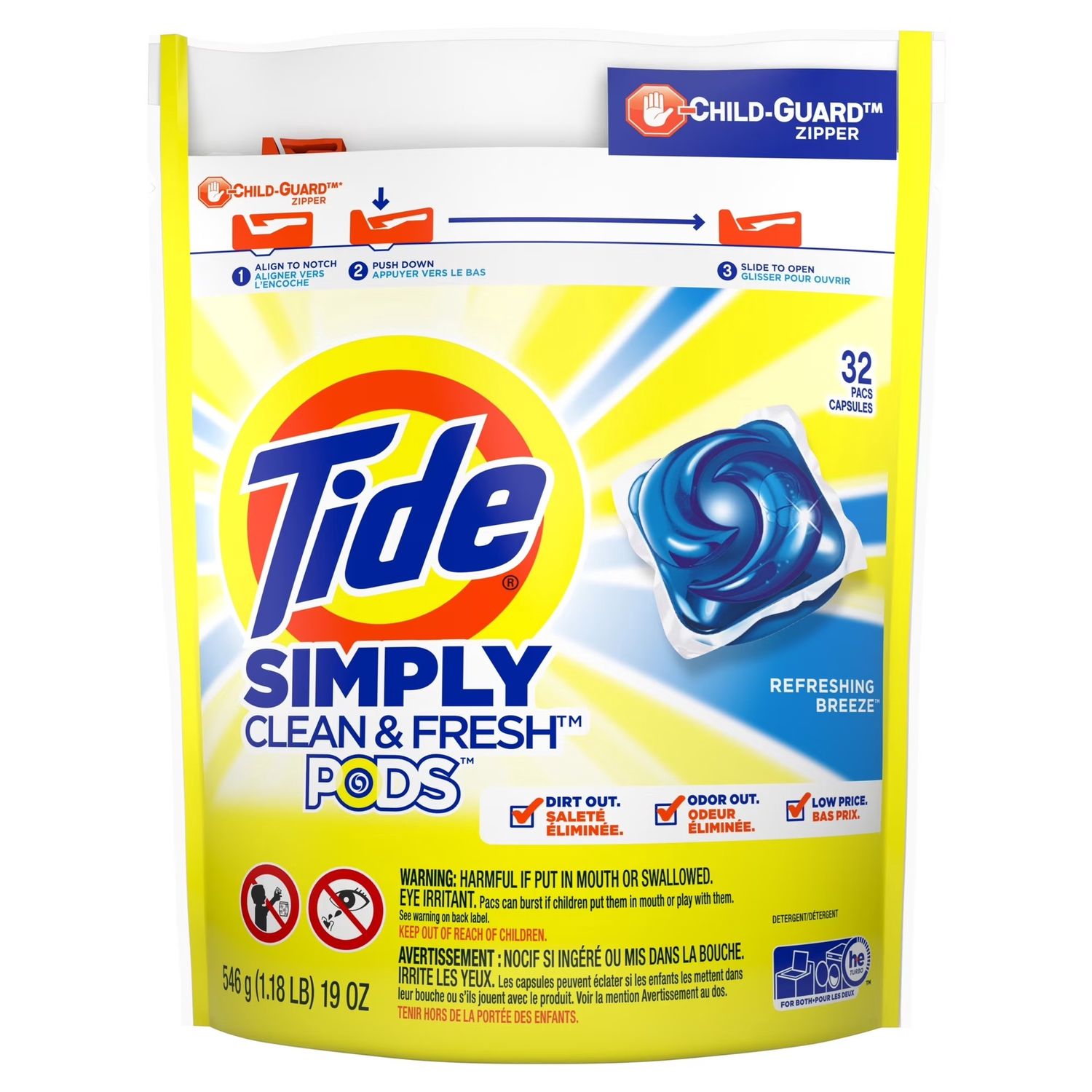 TIDE PODS SIMPLY REFRESHING BREEZE 32PACS
