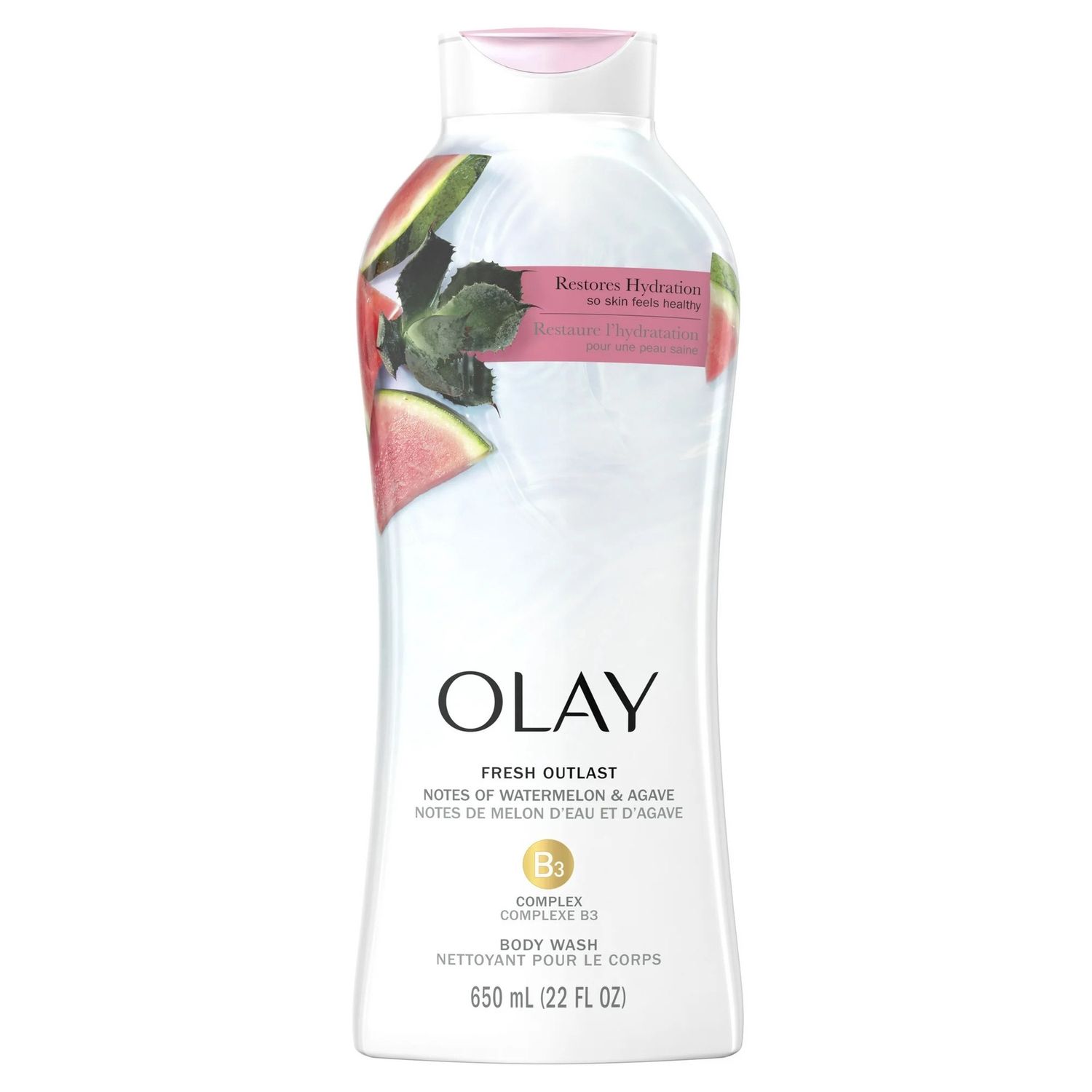 OLAY FRESH OUTLAST BODY WASH 650ML WATERMELON AGAVE