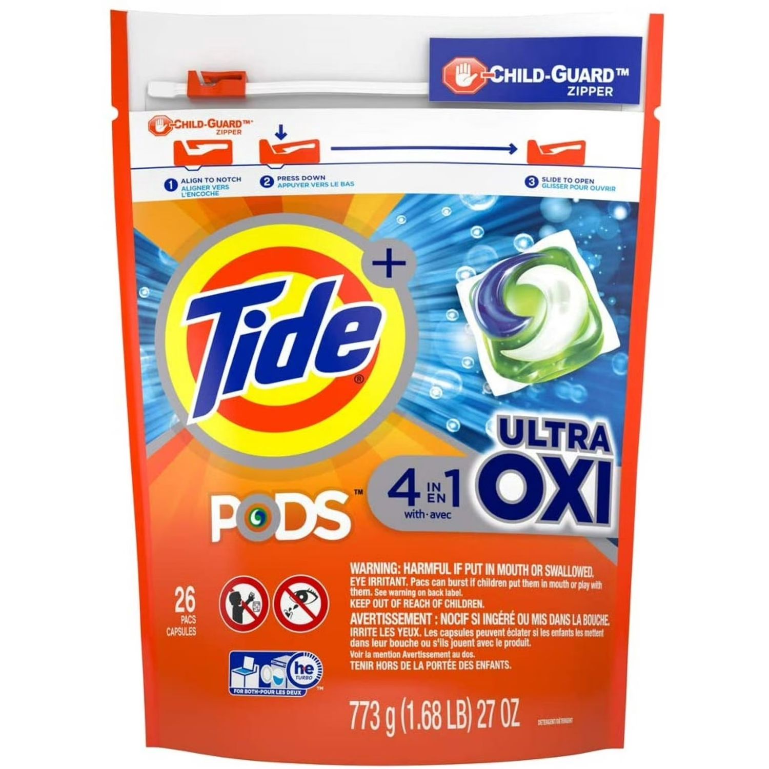 TIDE PODS ULTRA OXI 4-IN-1 26PACS