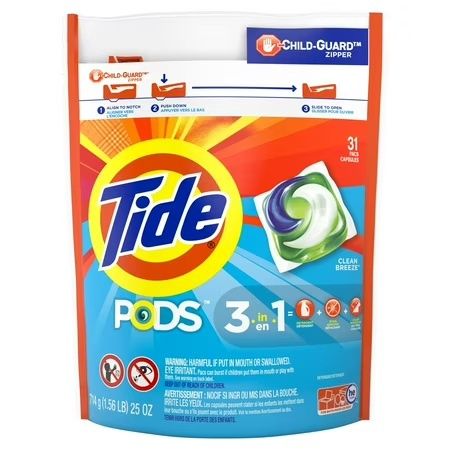 TIDE PODS CLEAN BREEZE 3-IN-1 31PACS