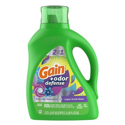GAIN + ODOR DEFENSE 2-IN-1 DETERGENT 2.72L SUPER FRESH BLAST 64LOADS