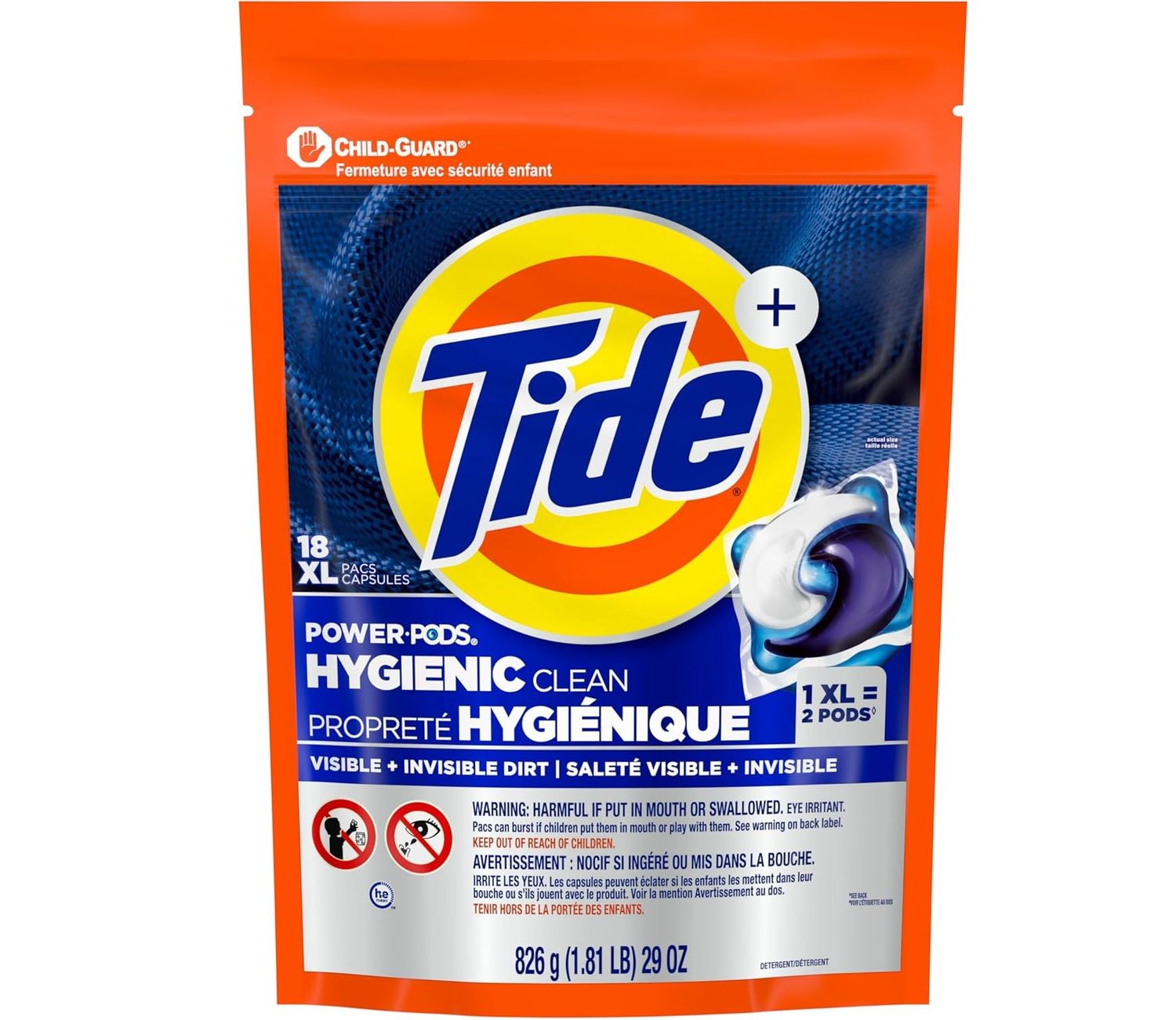 TIDE POWER PODS HEAVY DUTY 10X ORIGINAL 18PACS