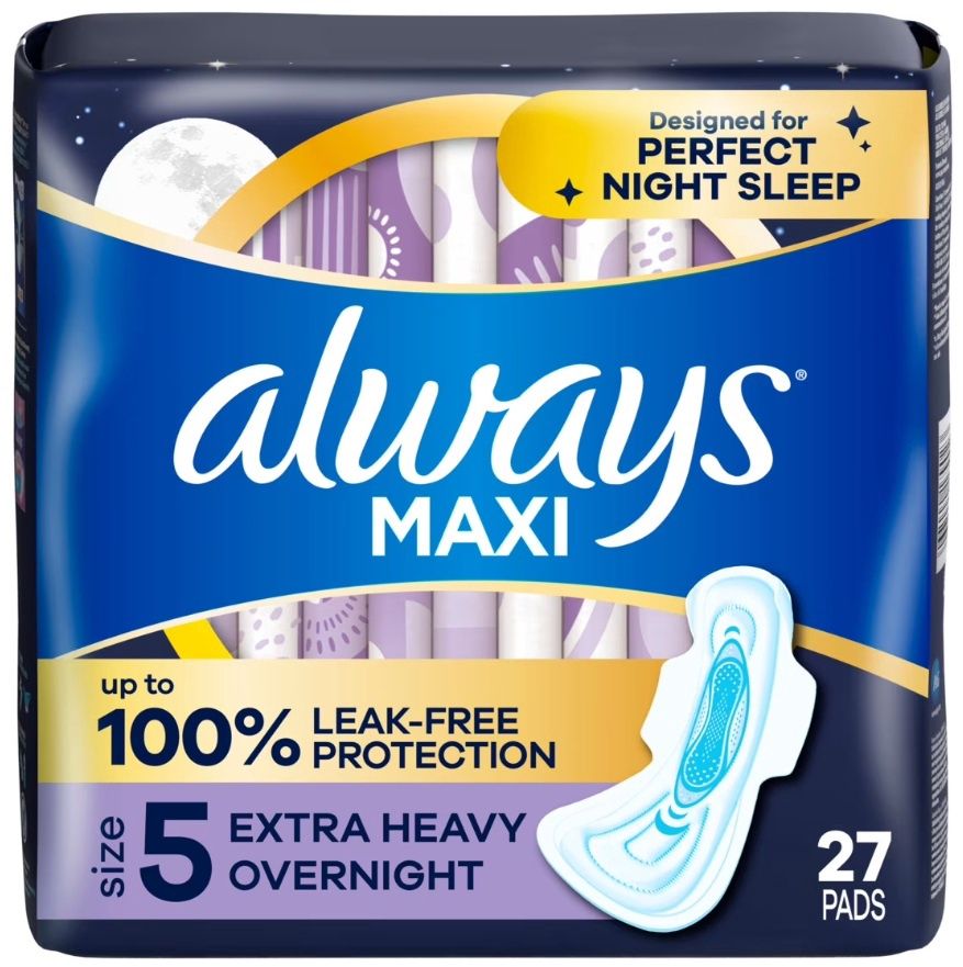 ALWAYS MAXI (SIZE 5) EXTRA HEAVY OVER NIGHT 27PADS