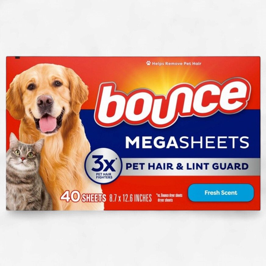 BOUNCE PET HAIR &amp; LINTGUARD FRESH SCENT DRYER MEGA SHEETS 40'S