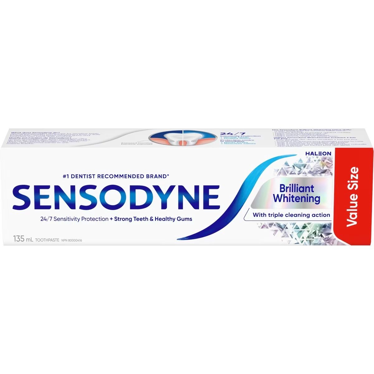 SENSODYNE TOOTHPASTE BRILLIANT WHITENING 135ML