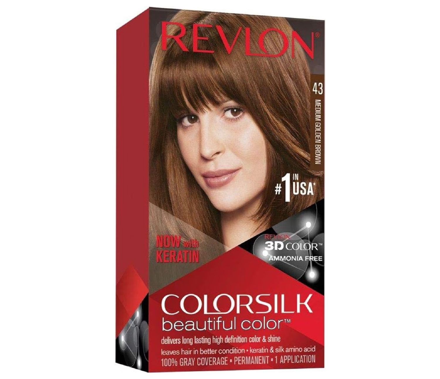 REVLON COLORSILK #43 MEDIUM GOLDEN BROWN