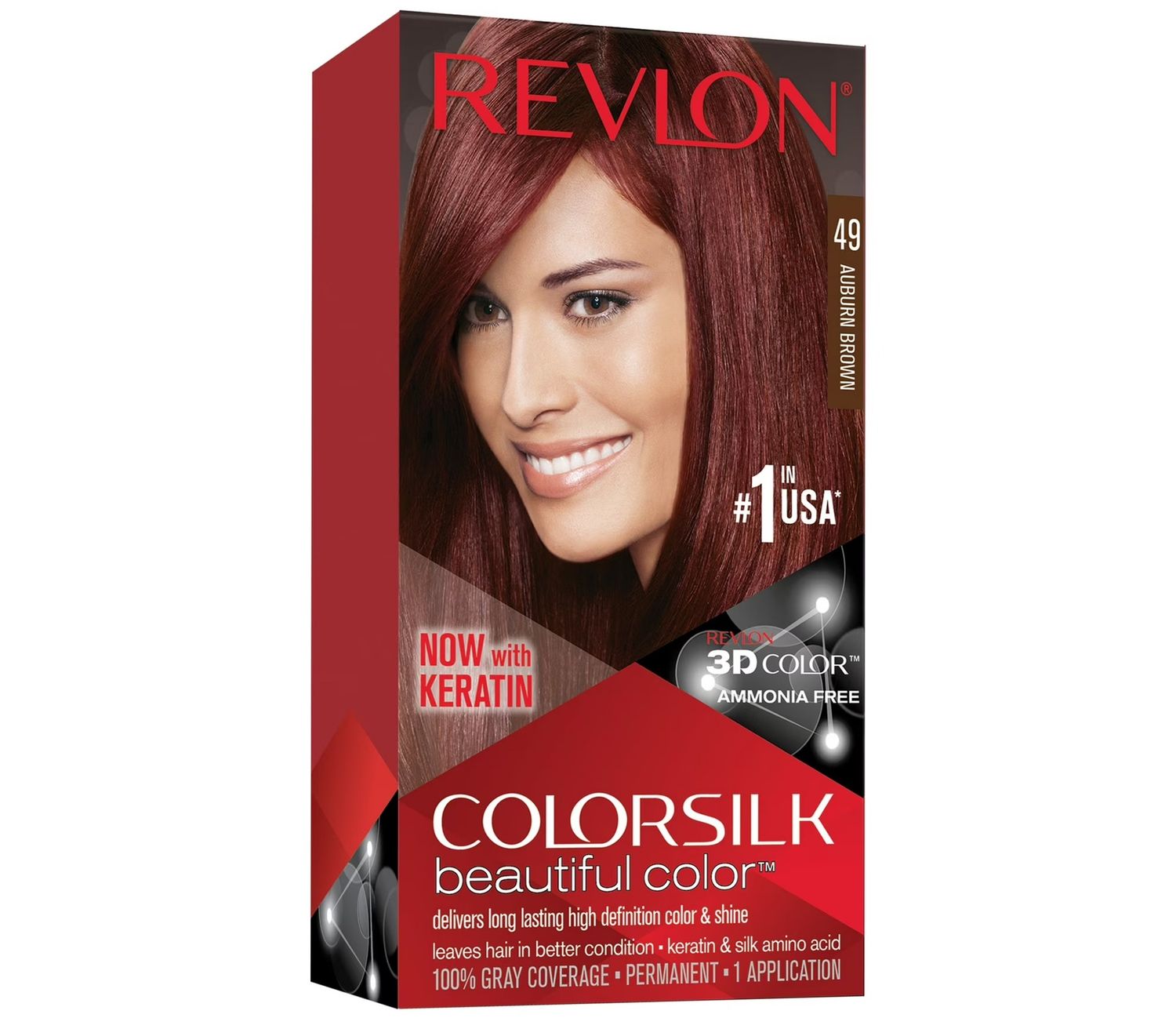 REVLON COLORSILK #49 AUBURN BROWN