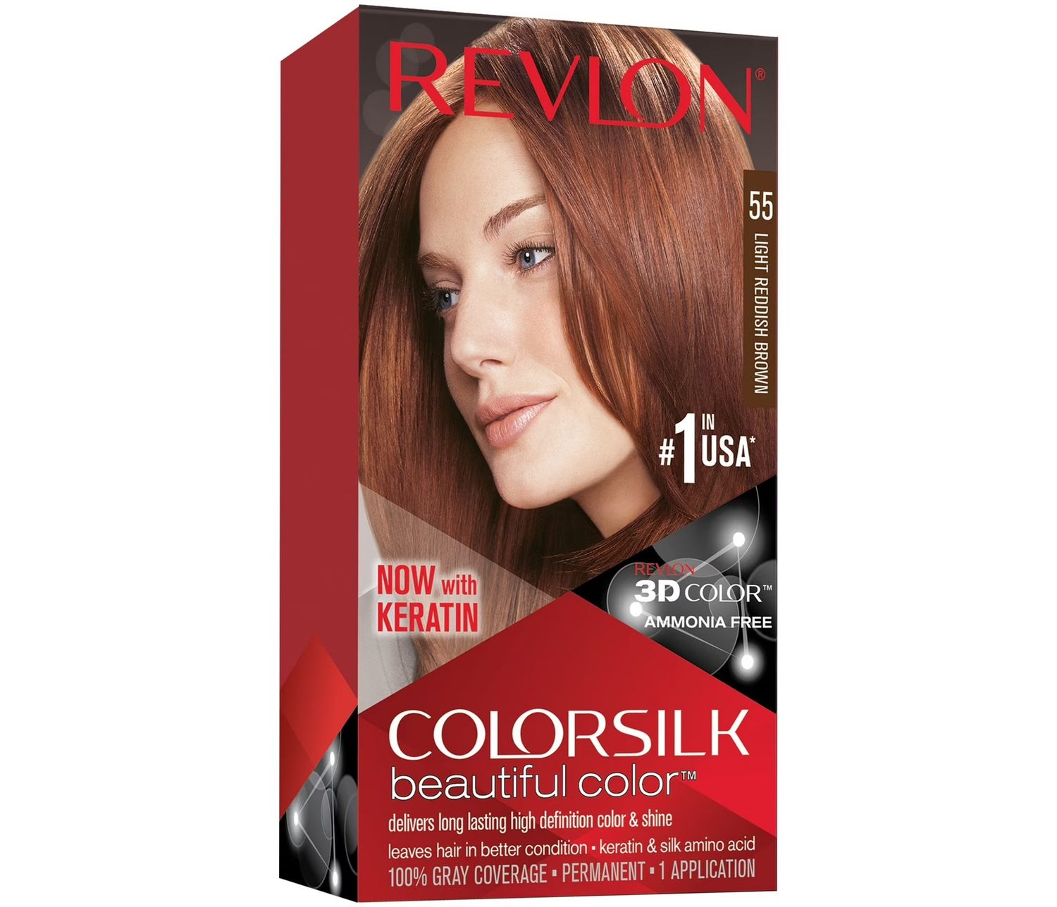 REVLON COLORSILK #55 LIGHT REDDISH BROWN
