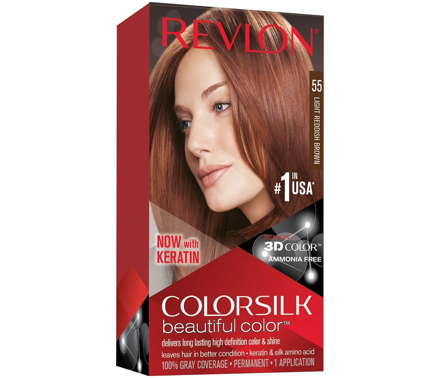 REVLON COLORSILK #55 LIGHT REDDISH BROWN