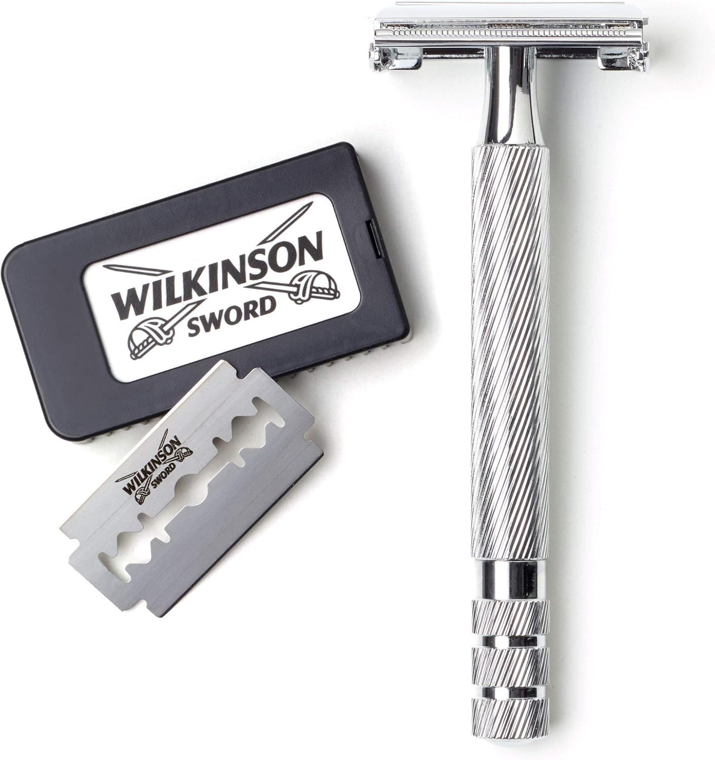 WILKINSON SWORD CLASSIC SHAVE 1 PREMIUM METAL HANDLE + 5 DOUBLE EDGE SAFETY RAZOR