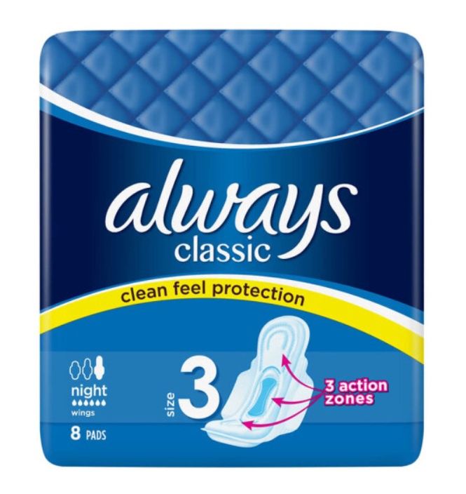 ALWAYS CLASSIC (SIZE 3) NIGHT WINGS 8PADS