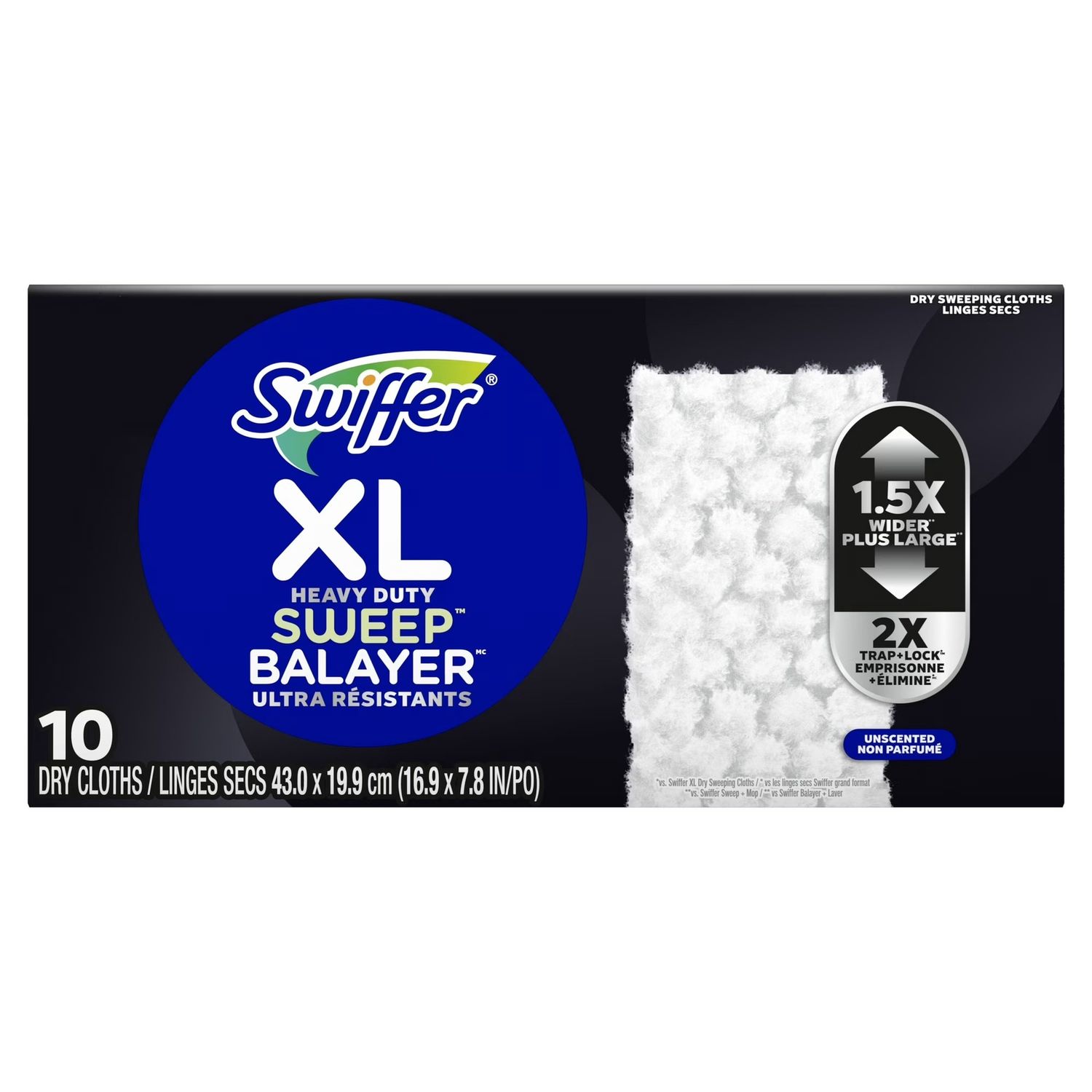 SWIFFER DRY CLOTH HEAVY DUTY XL UNSCENTED 10'S