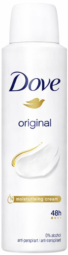 DOVE SPRAY 150ML ORIGINAL WHITE