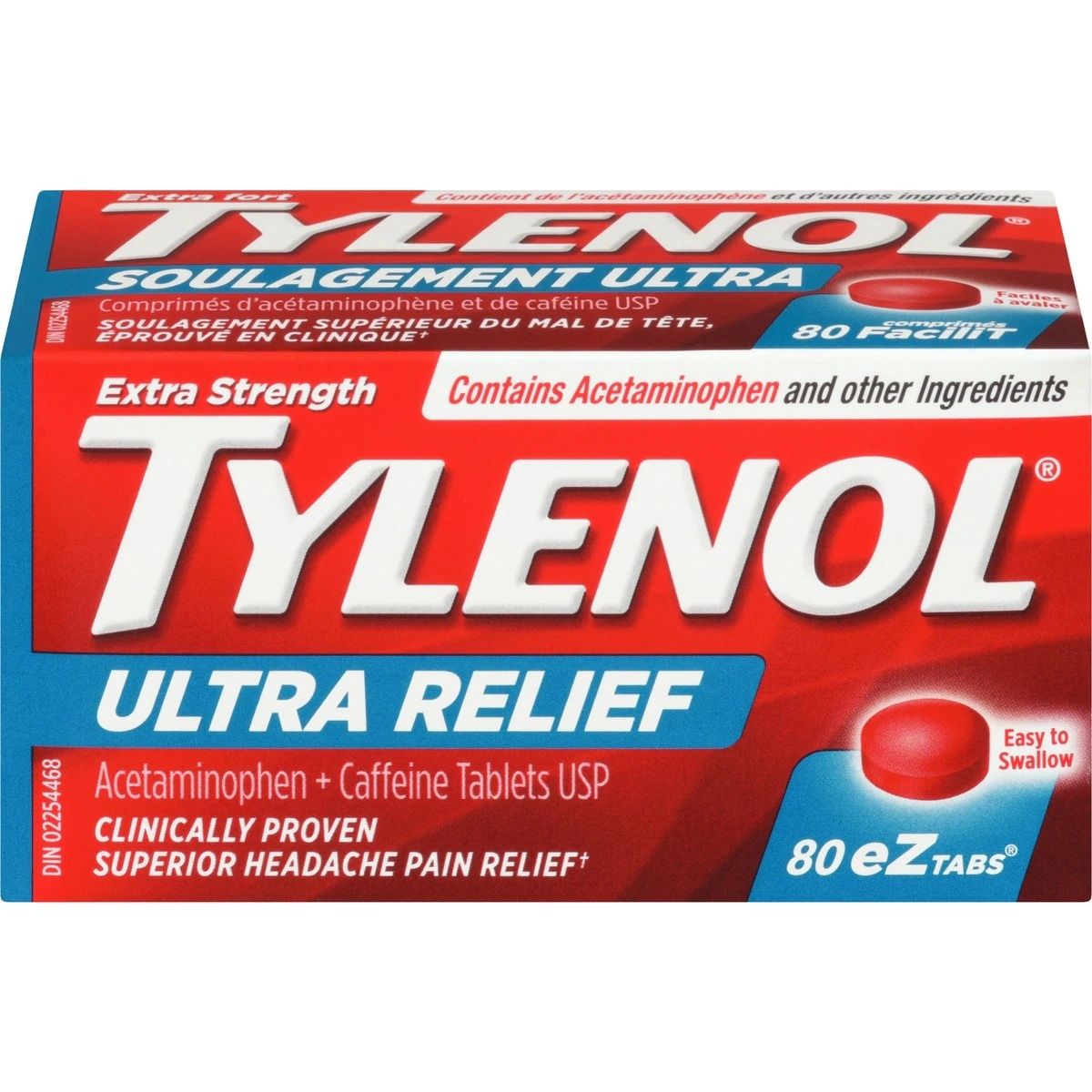 TYLENOL EXTRA STRENGTH 500MG ULTRA RELIEF EZ TABS 80'S