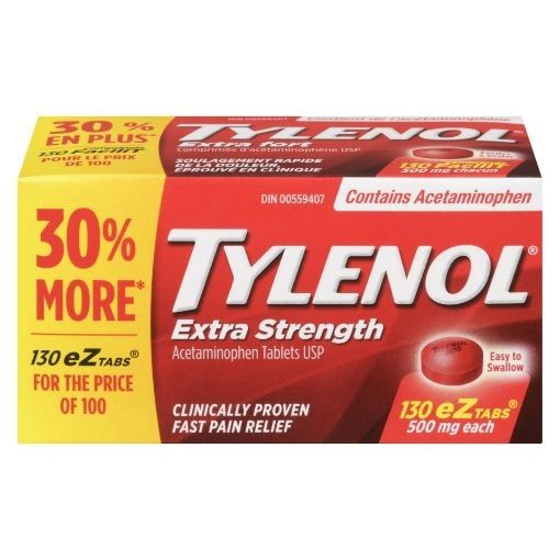 TYLENOL EXTRA STRENGTH 500MG EZ TABS 130'S