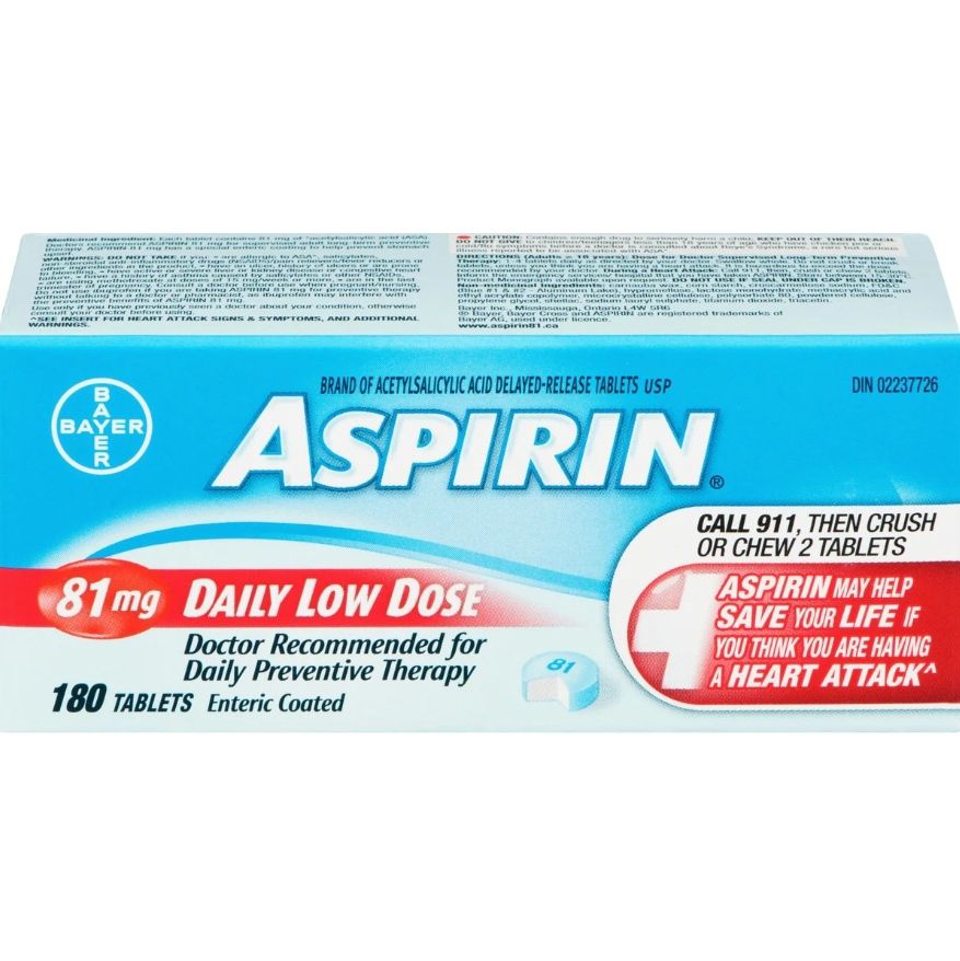 ASPIRIN 81MG DAILY LOW DOSE 180TABLETS