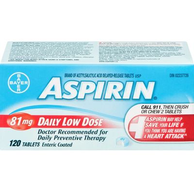ASPIRIN 81MG DAILY LOW DOSE 120TABLETS