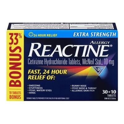 REACTINE ALLERGY EXTRA STRENGTH 40'S