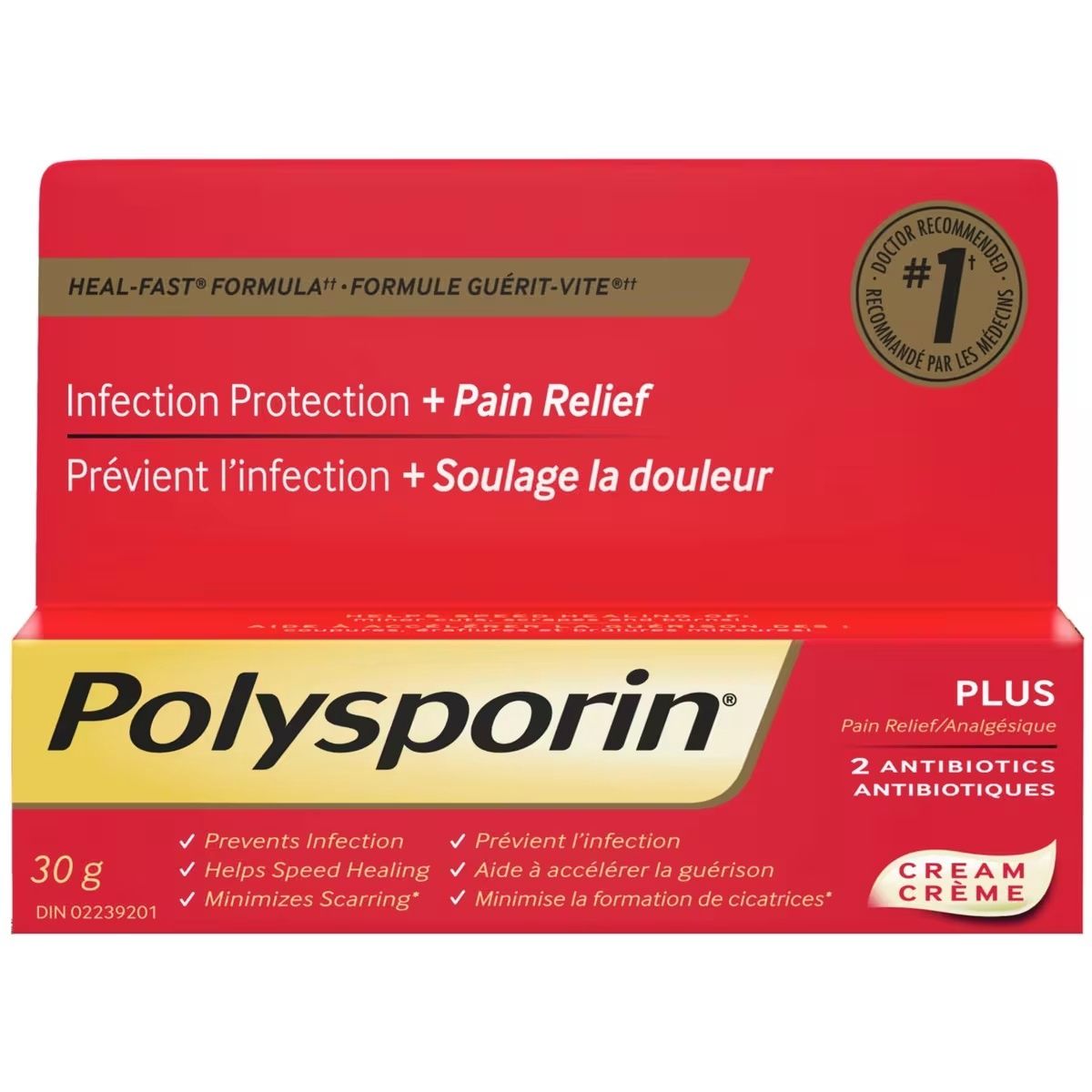 POLYSPORIN ANTIBIOTICS CREAM PLUS PAIN RELIEF 30G