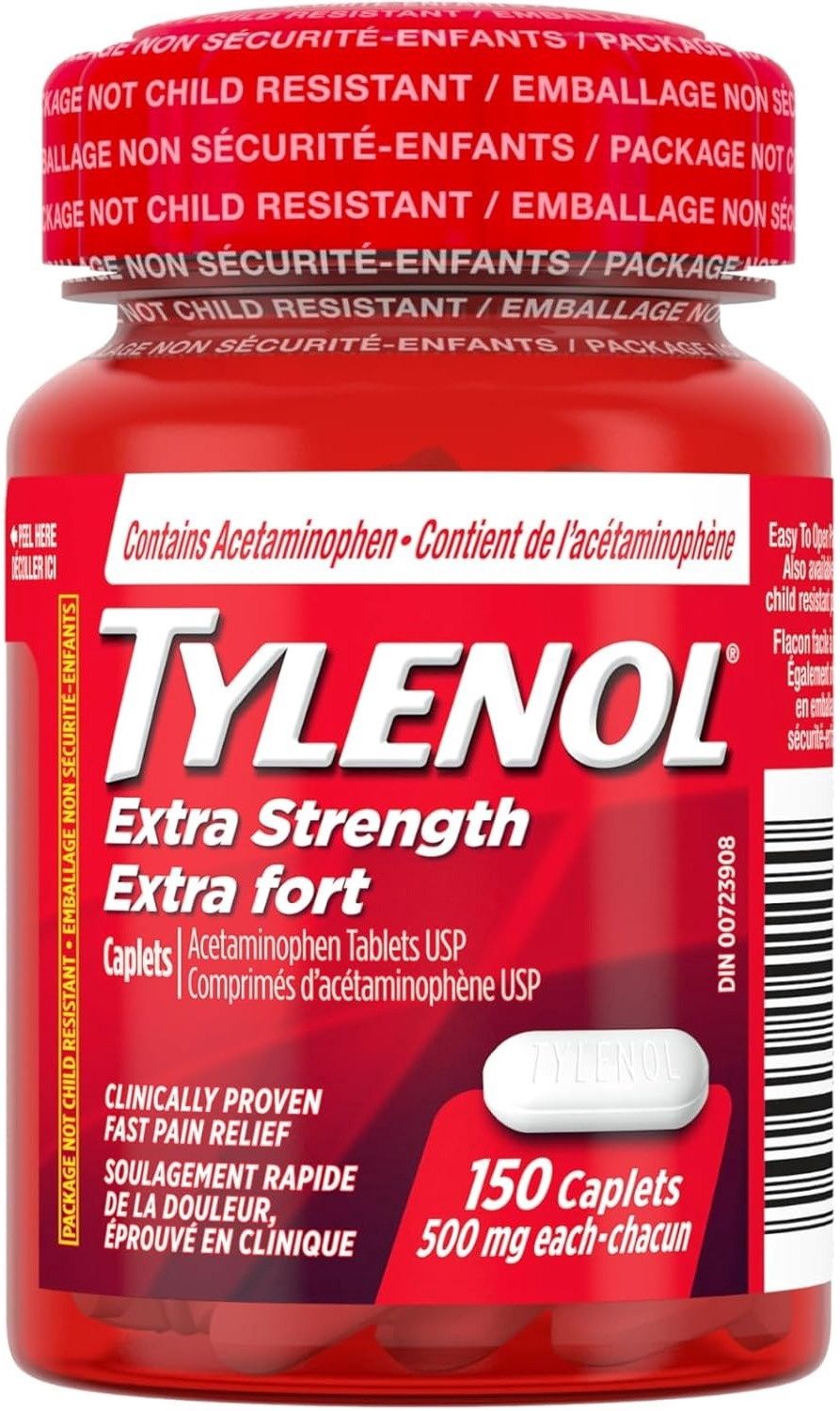 TYLENOL EXTRA STRENGTH 500MG CAPLETS 150'S