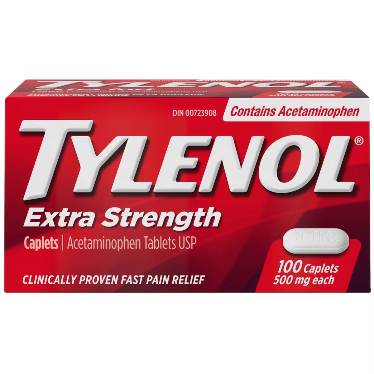 TYLENOL EXTRA STRENGTH 500MG CAPLETS 100'S