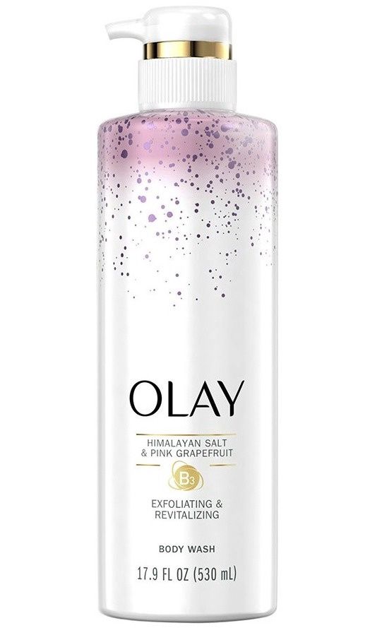 OLAY EXFOLIATING &amp; REVITALIZING BODY WASH 530ML B3 + HIMALAYAN SALT &amp; PINK GRAPEFRUIT