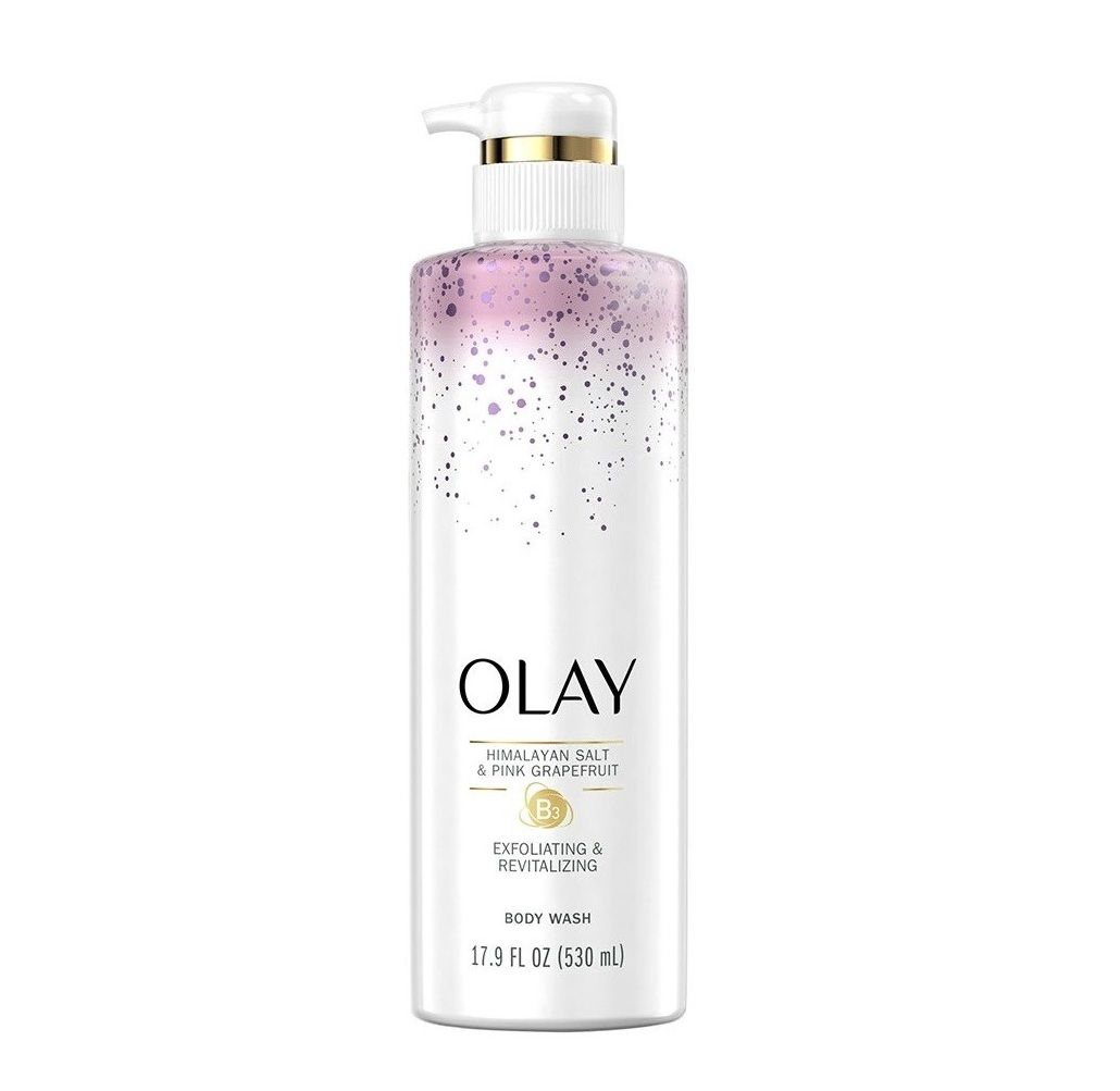 OLAY EXFOLIATING &amp; REVITALIZING BODY WASH 530ML B3 + HIMALAYAN SALT &amp; PINK GRAPEFRUIT